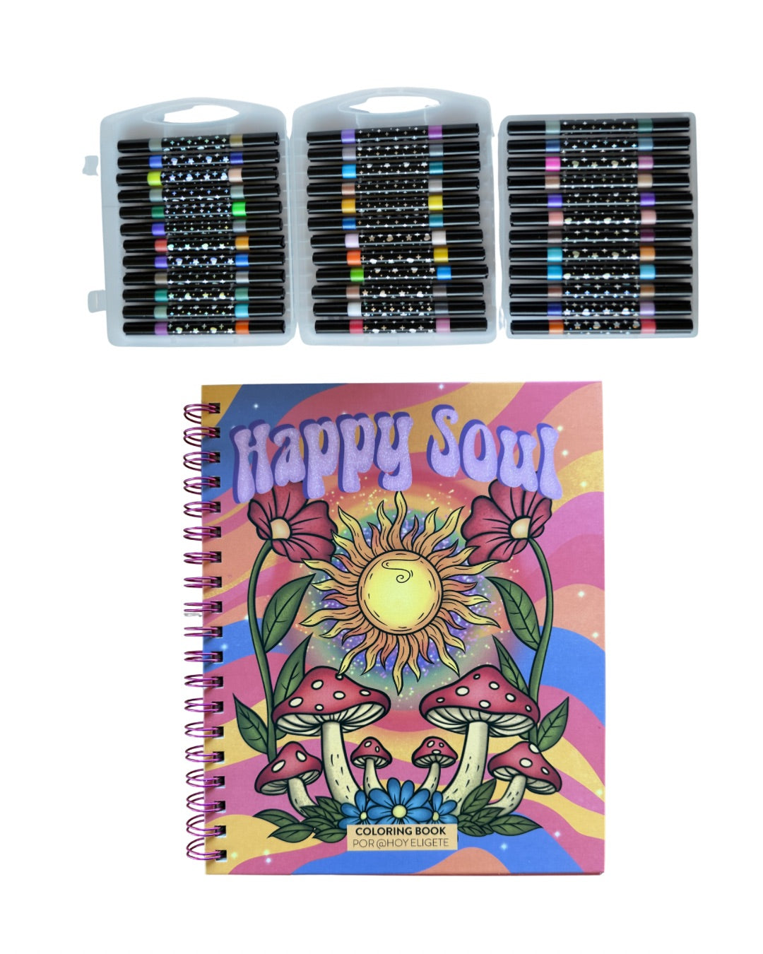 Pack Happy Soul + Plumones Glitter 36 unidades