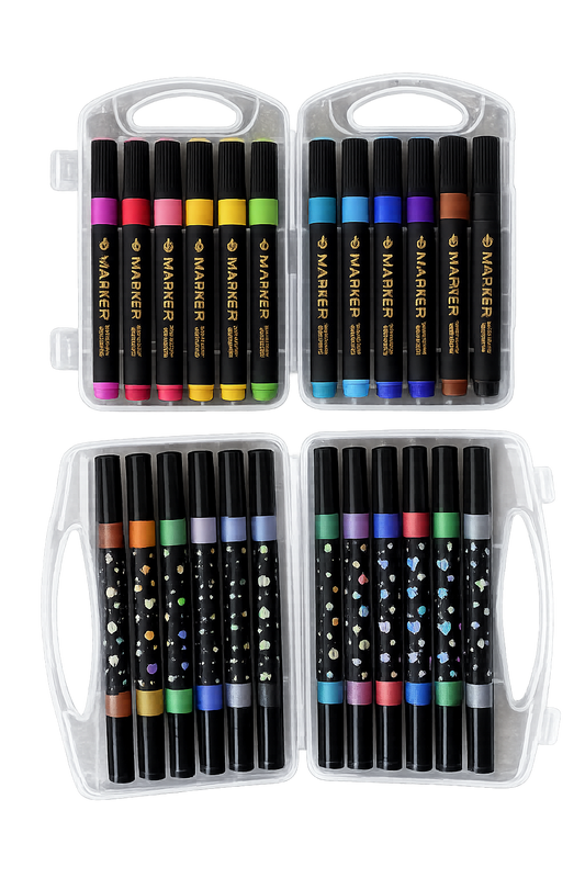 Pack Plumones Acuarelables + Glitters