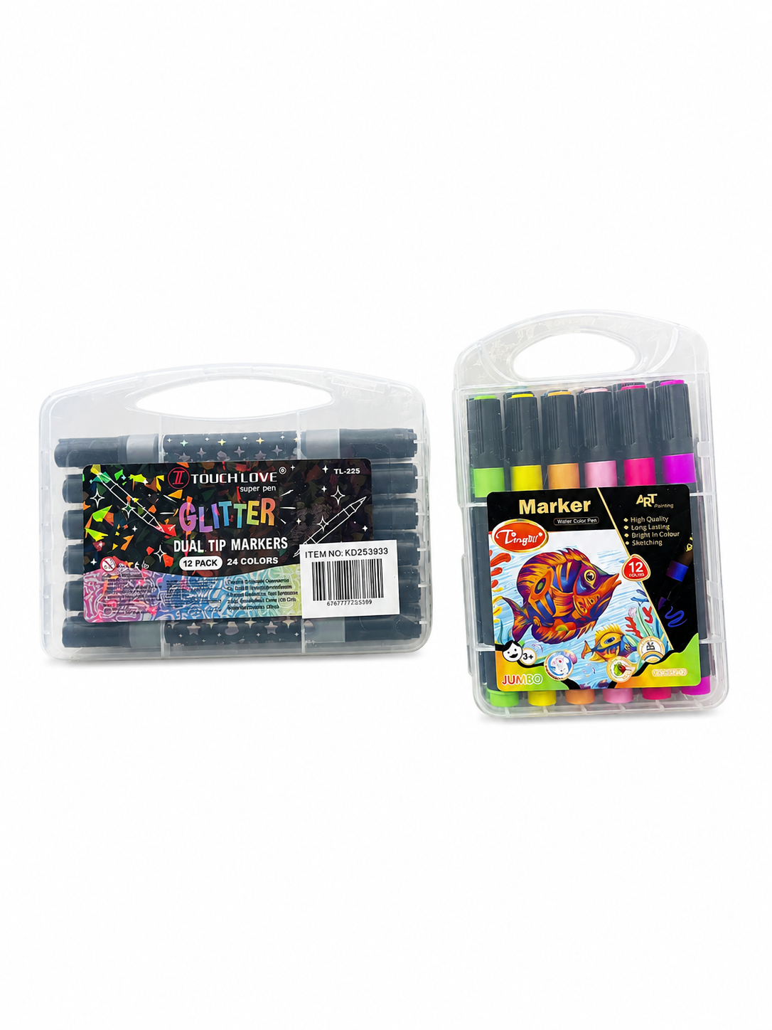Pack Plumones Acuarelables + Glitters