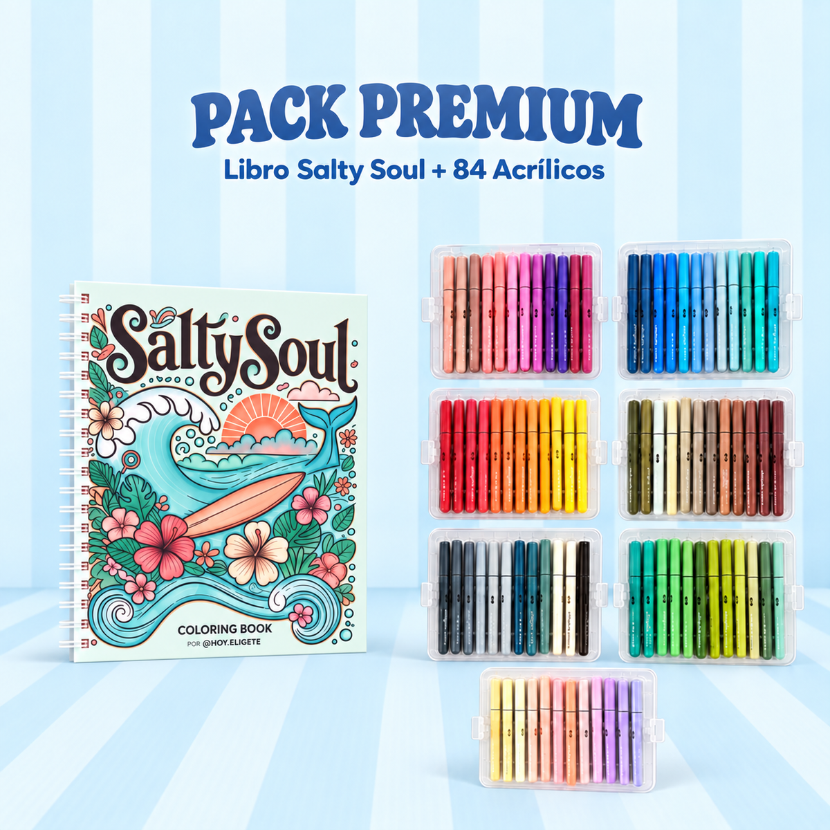 Pack Premium: Libro Salty Soul + 84 Acrílicos