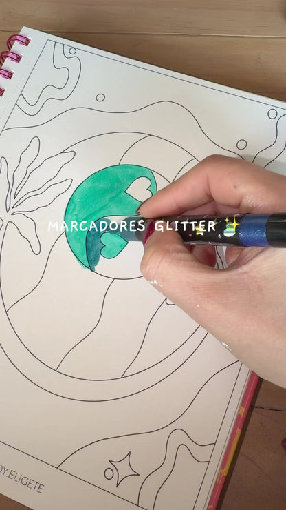 Plumón Glitter Dobles